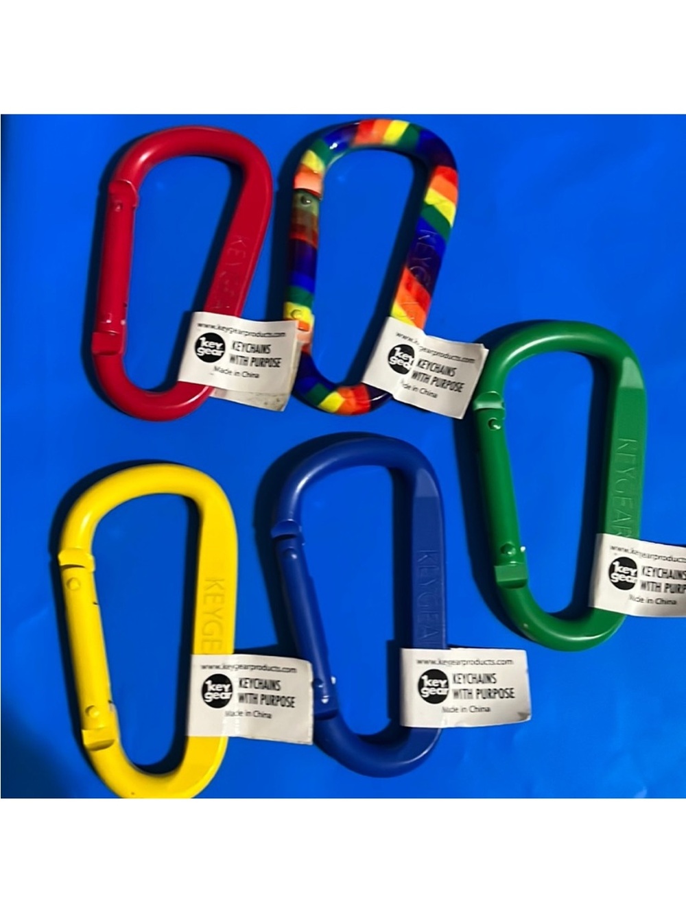 @kathy_detwiler  Carabiner Keychain Set - Rainbow, Red, Green, Blue, Yellow